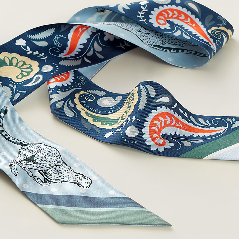 Guepards Bandana Twilly - Blue | Hermès Mainland China